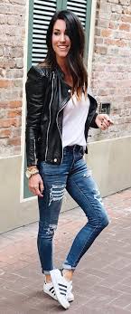 Womens Biker Jacket Outfit Street Style Jacket Outfit Women Leather Jackets Women Leather Jacket Outfits