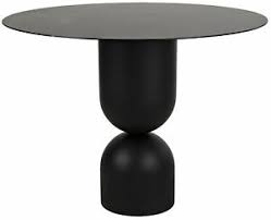 Savings spotlights · curbside pickup · everyday low prices 39 W Kelani Dining Table Modern Black Metal Round Top Stacked Pedestal Base Ebay