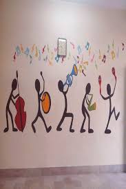 Music Room Wall Paint By Yasmeen Rasheed Foundation Public School Pakistanfoundation School Wall Art Room Wall Painting Music Room Decor