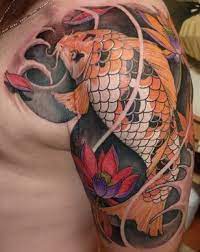 Koi fish tattoos are a popular choice for men who want to make a statement, thanks to their rich symbolism and bold design. Shoulder Tattoos Tattoo Insider Mens Shoulder Tattoo Koi Tattoo Design Shoulder Tattoos For Women