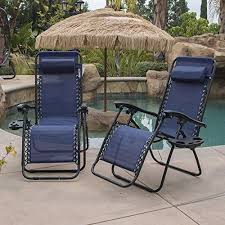 Belleze 2pack Zero Gravity Chairs Patio Lounge Cup Holderutility Tray Blue Continue To The Produc Zero Gravity Chair Patio Gravity Chair Zero Gravity Chair
