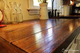 Replacing a contact paper countertop. Diy Wide Plank Butcher Block Counter Tops Simplymaggie Com