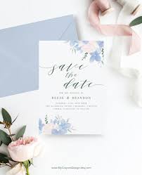 Floral Wedding Save The Dates Template Dusty Blue Wedding Invitations Hydrangea Save The Date Cards Floral Wedding Save The Dates Blush Wedding Invitations Wedding Saving