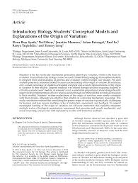 PDF) Introductory Biology Students' Conceptual Models and Explanations of  the Origin of Variation