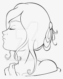 Use a series of long, overlapping curved lines to draw the hair at the face, passing behind the ear, at the back of the head, and the top of the head, connected by a rounded rectangular bun. Transparent Requests Side Face Drawing Manga Drawing Curly Short Hair Anime Girl Png Image Transparent Png Free Download On Seekpng