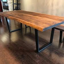 Custom Walnut Table With Modern Steel Legs Email Us Info Jeffmackdesigns Com Or Visit Our Website Www Jeff Wood Table Metal Dining Table Live Edge Dining Room