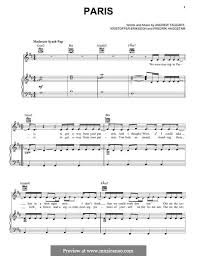 Paris The Chainsmokers By A Taggart F Haggstam K Eriksson On Musicaneo Sheet Music Chainsmokers Sheet Music Notes