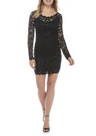 Sequin Hearts Long Sleeve Lace With Sequins Illusion Dress Dresses Illusion Dress Large Size Dresses