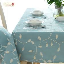 Proud Rose Korean Cotton Tablecloth Blue Embroidered Table Cloth Table Decor Chair Cushion Modern Table Cover Dustproof Cloth