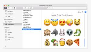The Font Book Window Showing The Apple Color Emoji Apple Emoji Font Hd Png Download Transparent Png Image Pngitem