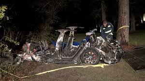 .involving a tesla model 3 that was so severe it sent car parts flying hundreds of feet from the crash site. 1fke Ryy348pmm