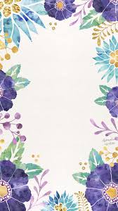 Watercolor Floral Blue Purple Yellow Green Floral Wallpaper Flower Wallpaper Iphone Wallpaper