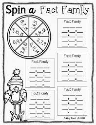 Snowy Fact Famillies Freebie First Grade Math Fact Family Worksheet Second Grade Math