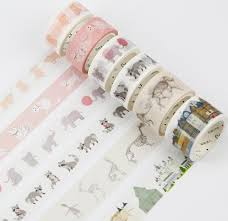 Kawaii Paper Planner Masking Tape Elephant Washi Tape Diy School Supplies Diy Binders Washi Tape