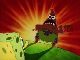 An animation meant to be used when spongebob is holding an item. All The Spongebob Memes And I Ve Not Seen Anyone Do Anything With This Picture Of Patrick About To Cave In Spongebob S Skull With A Jellyfishing Net 9gag