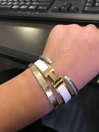 Cartier Love Bracelet Hermes H Bracelet And David Yurman Bracelet David Yurman Bracelet Hermes H Bracelet Cartier Love Bracelet