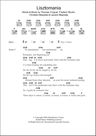 Lisztomania - Guitar Chords/Lyrics