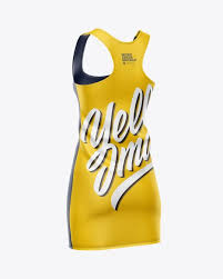 Women S Sport Dress Mockup Back Half Side View In Apparel Mockups On Yellow Images Object Mockups Clothing Mockup Sport Dress Design Mockup Free