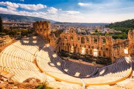 In griechenland spielen sich dramatische szenen ab, mehrere brände sind außer kontrolle. Ein Antikes Theater Das Odeon Des Herodes Atticus Athen Griechenland Foto Von Nico Trinkhaus