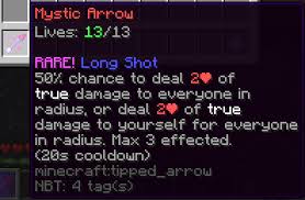 Jan 27, 2018 · places snow and freezes water in an 8 block radius around the caster, and freezes solid any mobs within that radius for 60 seconds. Arrowsmith Mystic Arrows Suggestion Thread Hypixel Minecraft Server And Maps