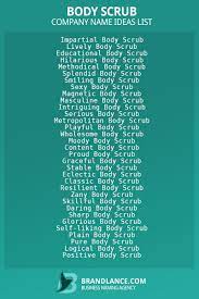 888 Body Scrub Company Name Ideas List Generator 2022