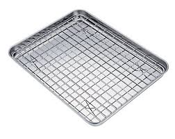 Teamfar Pure Stainless Steel Sheet Pan And Rack Set Cookie Sheet Baking Tray With Cooling Rack Nont Clean Dishwasher Stainless Steel Oven Stainless Steel Sheet