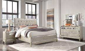Beds, sofas, chests of drawers, wardrobes, tables many of them are equipped with a large mirror for additional convenience. Mirror Storage Bedroom Set Champagne By Global Furniture Furniturepick