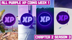 Fortnite chapter 2 season 3 also has hidden xp coins, just like in season 1 and 2 of chapter 2! All 4 Purple Xp Coins Locations Week 1 Secret Xp Coins Fortnite Chapter 2 Season 3 Youtube