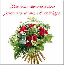 Grâce à votre dévouement et à votre consécration l'un envers l'autre, vous aurez construit un fondement ce très joyeux anniversaire de mariage saura vous apporter les voeux les plus sincères afin que le bonheur qui vous enivre tous les deux imprègne en vos deux. Heureux Anniversaire Pour Vos 3 Ans De Mariage Image Animee Gif