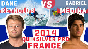 Gabriel medina pinto ferreira (born 22 december 1993) is a brazilian professional surfer, also the 2014 and 2018 wsl world champion.medina joined the world's elite of the world surf league tour in 2011, and in his rookie year he finished within the top 12 of the asp (now wsl) world tour at the age of 17. Gabriel Medina Vs Dane Reynolds Vs Tiago Pires 2014 Quiksilver Pro France Full Replay Wsl Rewind Prime Surfing