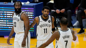 The brooklyn nets are an american professional basketball team based in the new york city borough of brooklyn. Kevin Durant Kyrie Irving And James Harden Lead Brooklyn Nets Rout Over Golden State Warriors Nba News Sky Sports