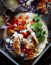 Cajun fish tacos flour tortillas, tomatillo sauce, guacamole, pico de gallo, fresh tortilla chips 21 Pin On Food