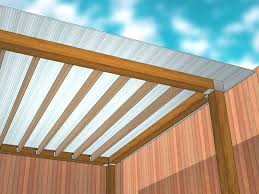 This wood awning is built next to a modular home. Easy Ways To Cover A Patio 15 Steps With Pictures Wikihow