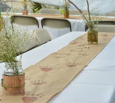 Animal Print Animal Tracks Table Runner Wilderness Baby Shower Gender Reveal Party Baby Shower