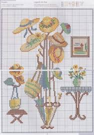 0 Point De Croix Chapeaux Sur Le Porte Manteau Cross Stitch Hats On The Coat Hanger Cross Stitch Collection Cross Stitch Patterns Cross Stitch Heart