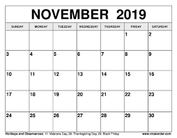 Printable November 2020 Calendars 2019 Calendar November Calendar Calendar Printables