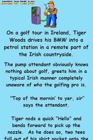 Tiger Woods Shocks The Gas Station Attendant When He Says This In 2020 Golf Quotes Funny Long Jokes Gas Station Attendant