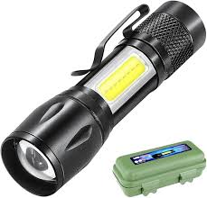 TALENTEC Mini Taktisk Ficklampa 500 Lumen - Uppladdningsbar med Zoom