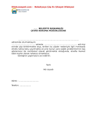Belediye Sikayet Dilekcesi Ornegi Dilekce Sepeti