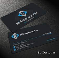 This monochrome look gives this example just the right tone for a before and after remodeling feature. Elegant Playful Business Business Card Design For Millennium Tile Llc By Sl Designer Design 9920532