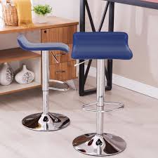 To find out how to measure it, read the rest of the article. Set Of 2 Counter Height Bar Stools Adjustable Swivel Pu Leather Seat Pub Kitchen Blue Bar Stools Aliexpress