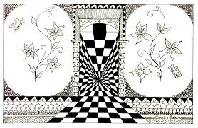 3d paper dragon illusion print out. Optical Illusions Op Art Coloring Pages For Adults