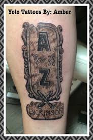 Tattoos are a great way of expressing our love towards our family. Yolo Tattoos By Amber 1st Tattoo Amazing Weathered Stone Tablet Representing Kids And Family Facebook