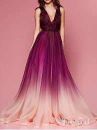 Maroon Ombre Prom Dresses V Neck Cheap Long Formal Dresses For Women Ard1343 Sheergirl Formal Dresses For Women Cheap Formal Dresses Long Ombre Prom Dresses
