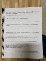 If the temperature of a 7.91 cm sample of a gas is 52.00 celsius, what temperature will the gas be if the volume is changed to 13.1 cm? Solved Charles Law Worksheet Name Directions Calculate Chegg Com