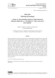 Google has many special features to help you find exactly what you're looking for. Pdf Lexical Transformations In The French Translation Of A S Pushkin S The Captain S Daughter