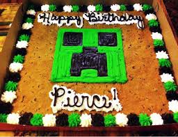 Minecraft Birthday Cakes For 10 Year Old Boy Surprised A 9 Year Old With A Minecraft Cookie Cake For His Birthday Success Minecraft Birthday Cake Boy Birthday Cake Minecraft Cookies