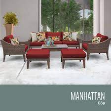 Tkc Manhattan 8 Piece Outdoor Wicker Furniture Conversation Set 08a Terraco Outdoor Wicker Patio Furniture Wicker Patio Furniture Set Outdoor Wicker Furniture
