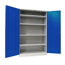 Steel Cabinet Workshop Filing Cabinet Grey / Blue Height 195 cm Fully  Assembled (50, 120) : Amazon.de: Home & Kitchen