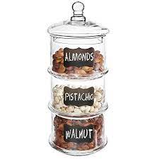 Perfect for a candy buffet, fill this glass apothecary jar on pedestal with sweet treats for a colorful and tasty display. Decorative W Set Of 3 Clear Glass Apothecary Jars Elegant Storage Jar With Lid Home Garden Patterer Bath